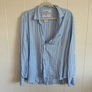 Frank & Eileen Light Blue Striped Button Down Shirt